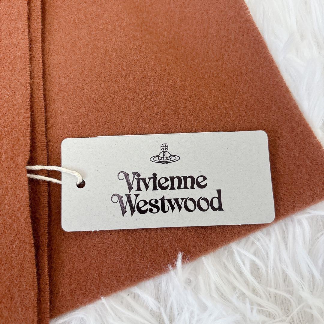 ✨新品タグ付き✨ヴィヴィアンウエストウッド　マフラー　ロゴ入り　ウール　キャメル
