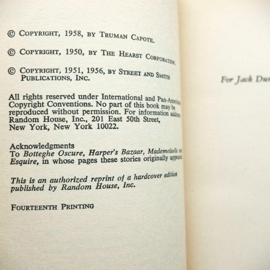トルーマン・カポーティ　「BREAKFAST AT TIFFANY’S+３篇」