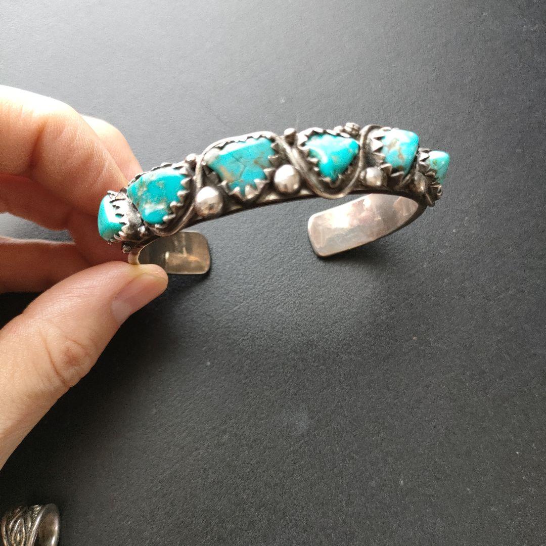 ターコイズ バングル　シルバーバングル