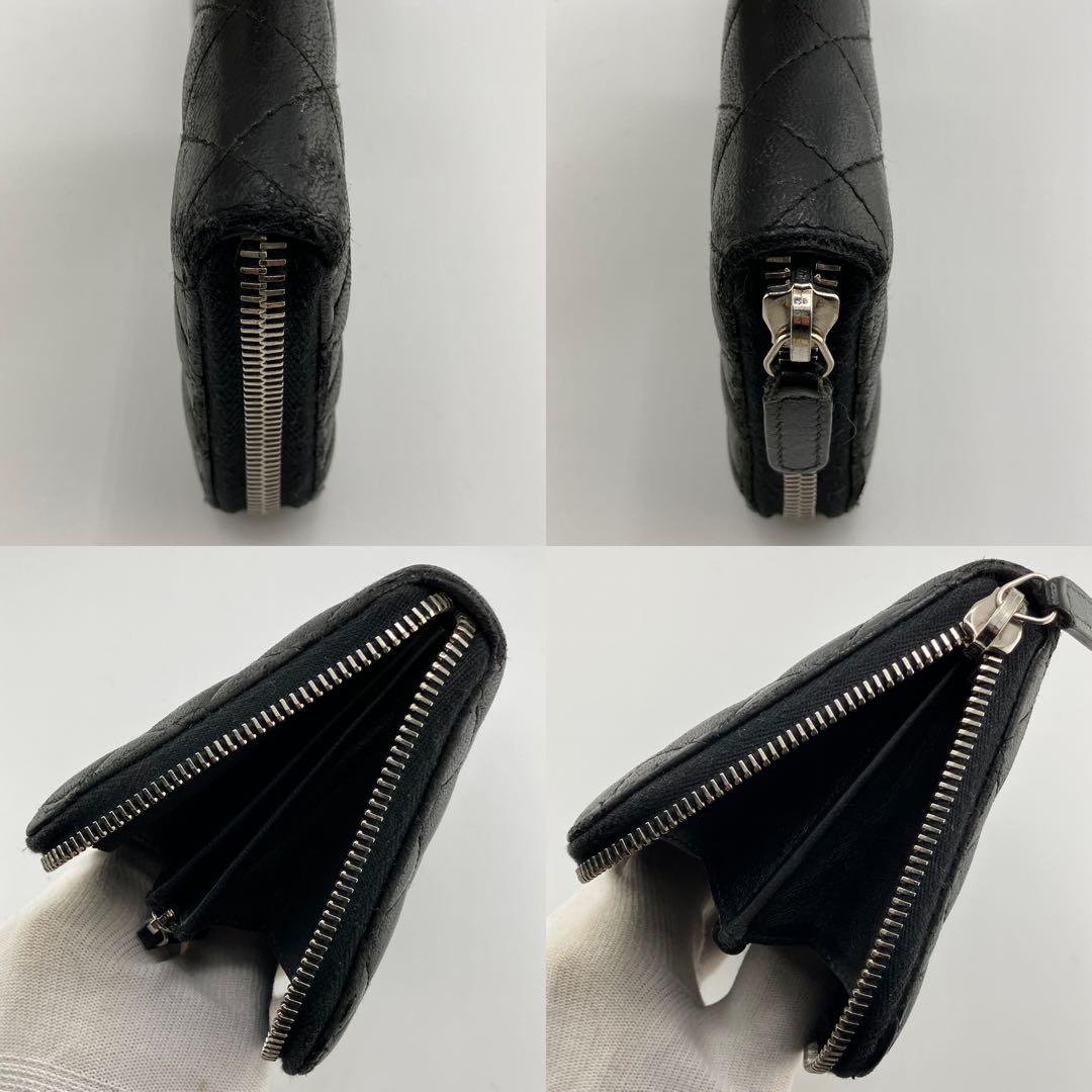 超希少✨美品✨シャネル ジッピーウォレット ココマーク 型押し マトラッセ 黒