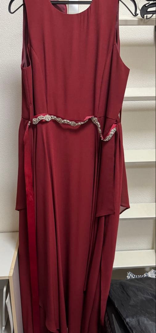 arisana バーガンディ ハイローヘムドレス 165