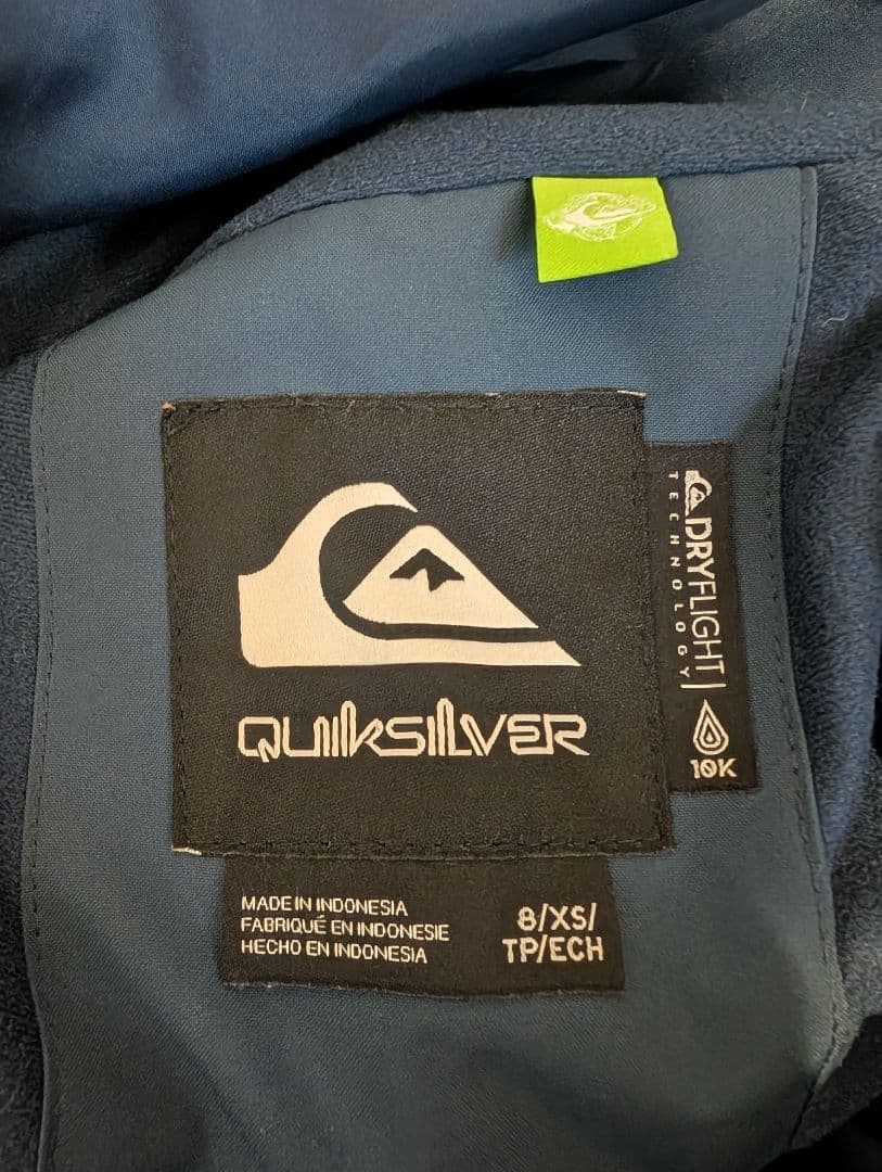 QUIKSILVER子ども用スノーボードウェア上下セット　ビブパン　サイズXS