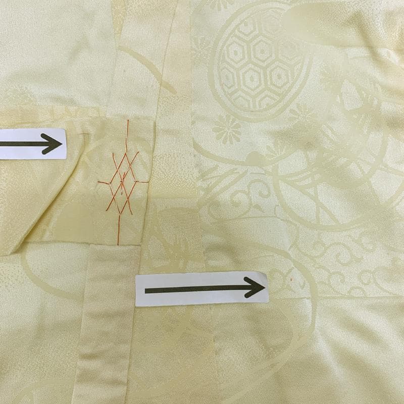 506ax25□お宮参り 女児 祝い着 着物 七五三にも 色無地 地紋□美品