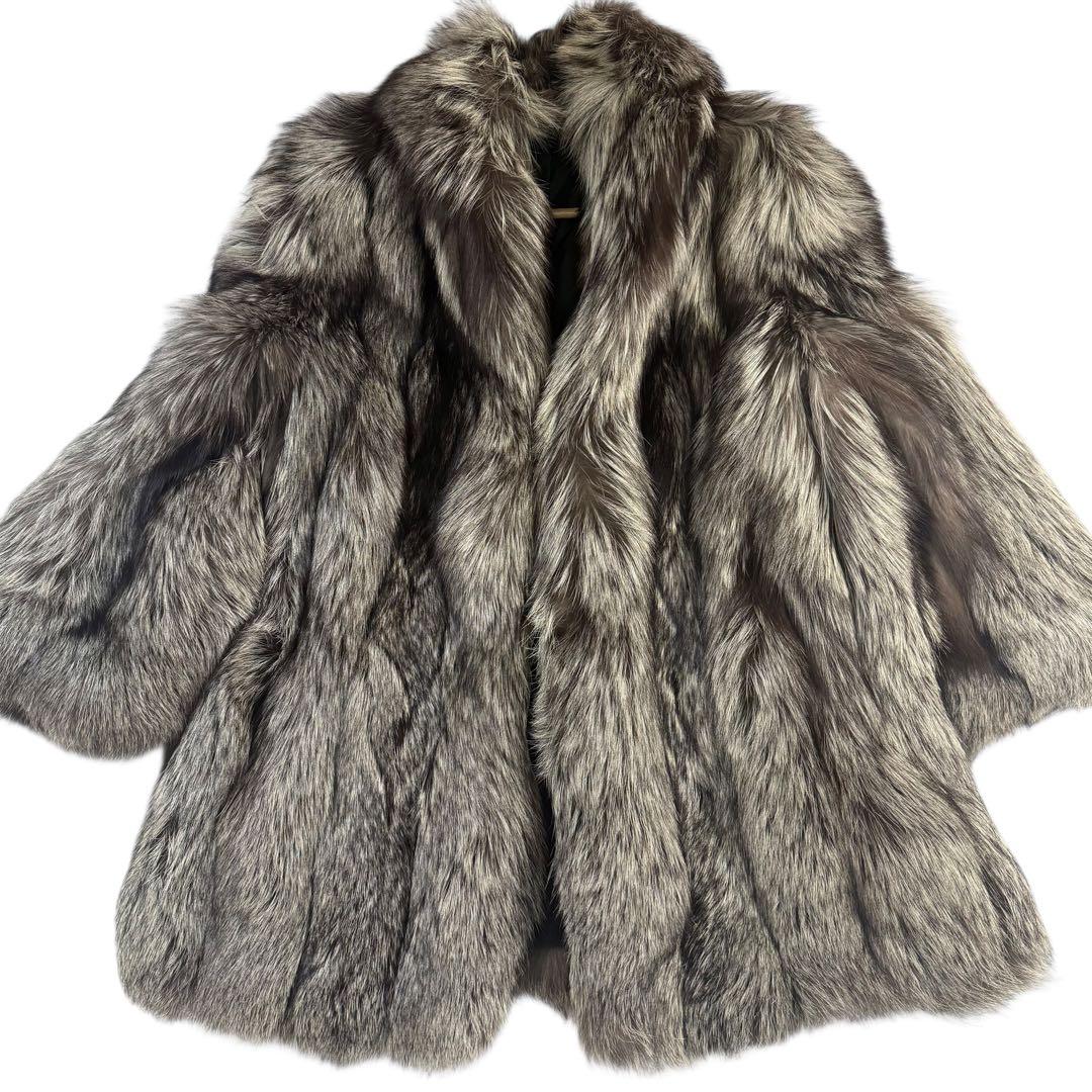 【13号/肉厚◎】フォックスファーコート リアルファー 毛皮 ゆったり