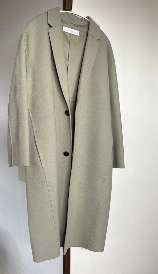 ギャルリーヴィー　ライトメルトンチェスターコート　セージグリーン