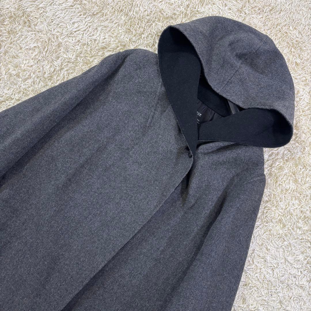 希少サイズ　23区　大きいサイズ　フーディッド　リバーウール　コート　50