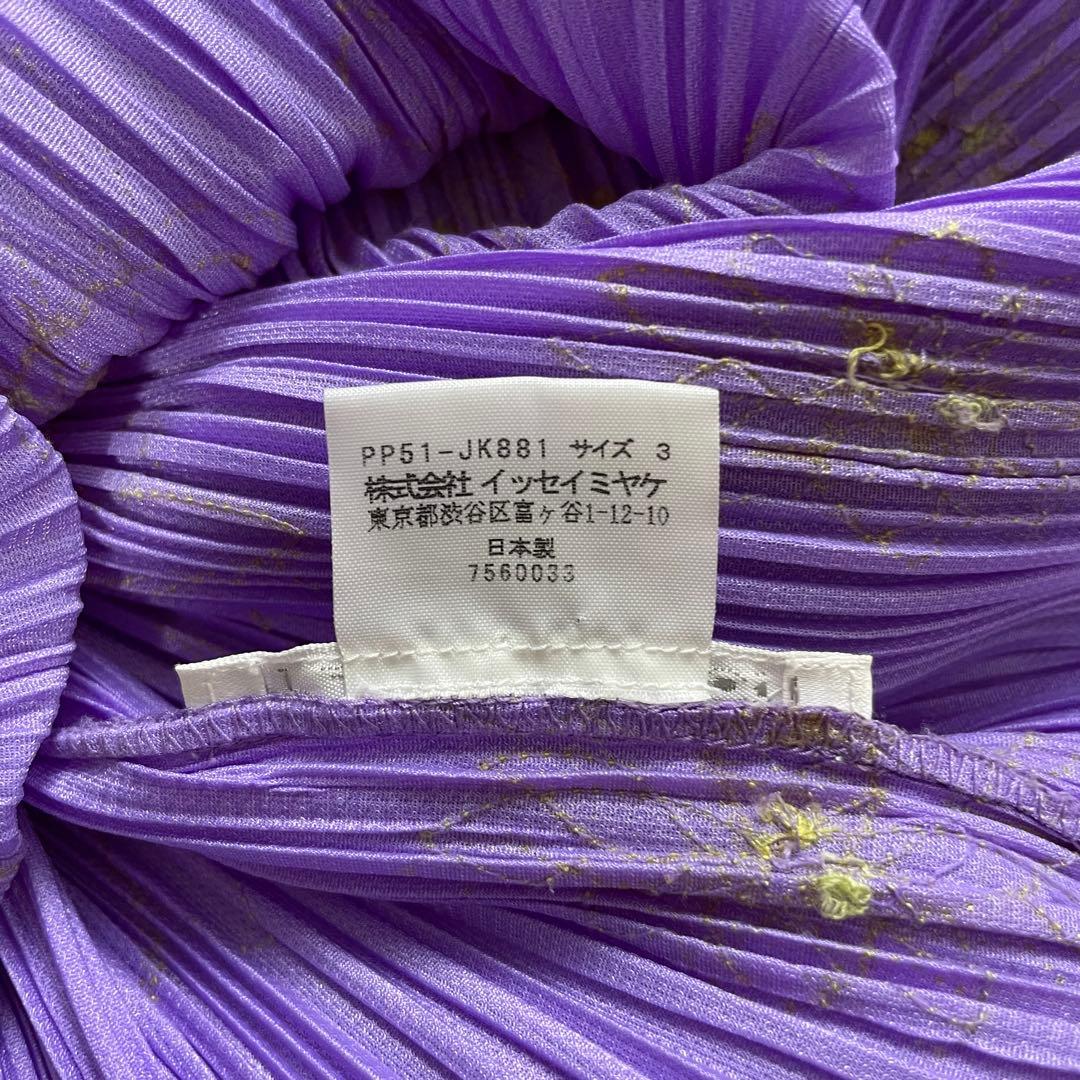 プリーツプリーズ イッセイミヤケ 半袖カットソー トップス 花柄刺繍 総柄 3