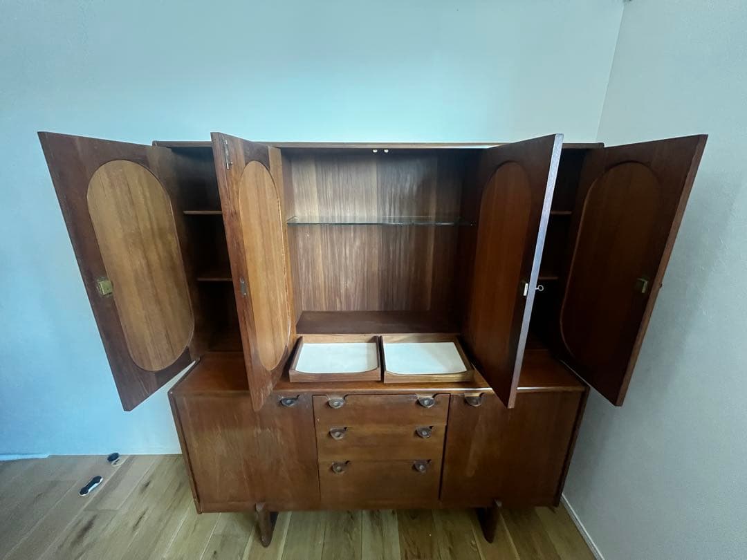 ミッドセンチュリー 木製大型キャビネット NATHAN 食器棚　ラック　チェスト