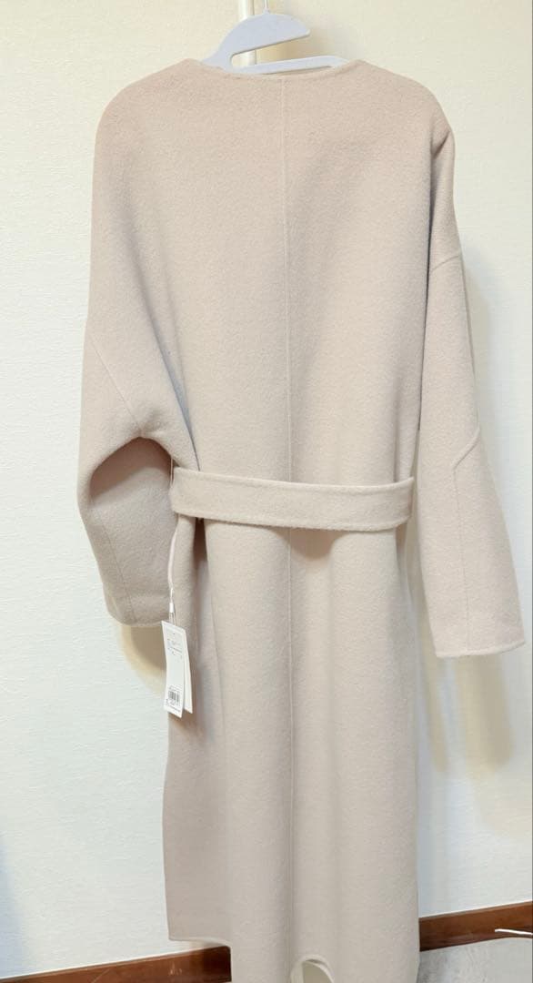 新品FRAY I.D ウールカシミヤ バイカラーリバーコート ベージュ×ピンク