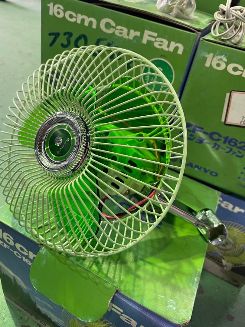 絶版当時物SANYO 16cm カーファン デコトラ旧車レトロ 扇風機 未使用品