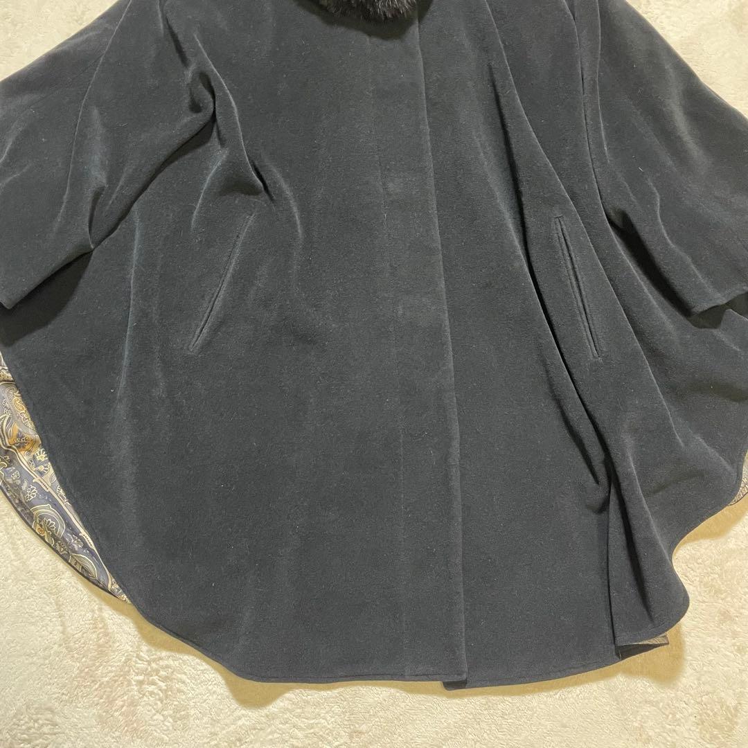 美品　piacenza × DELBA ペイズリー　カシミ裏地シルク　ポンチョ