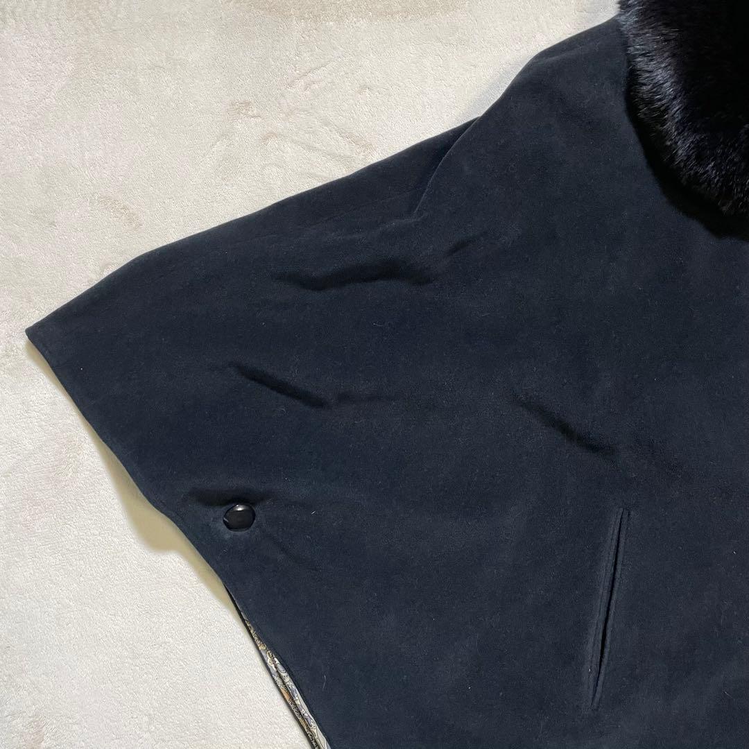 美品　piacenza × DELBA ペイズリー　カシミ裏地シルク　ポンチョ