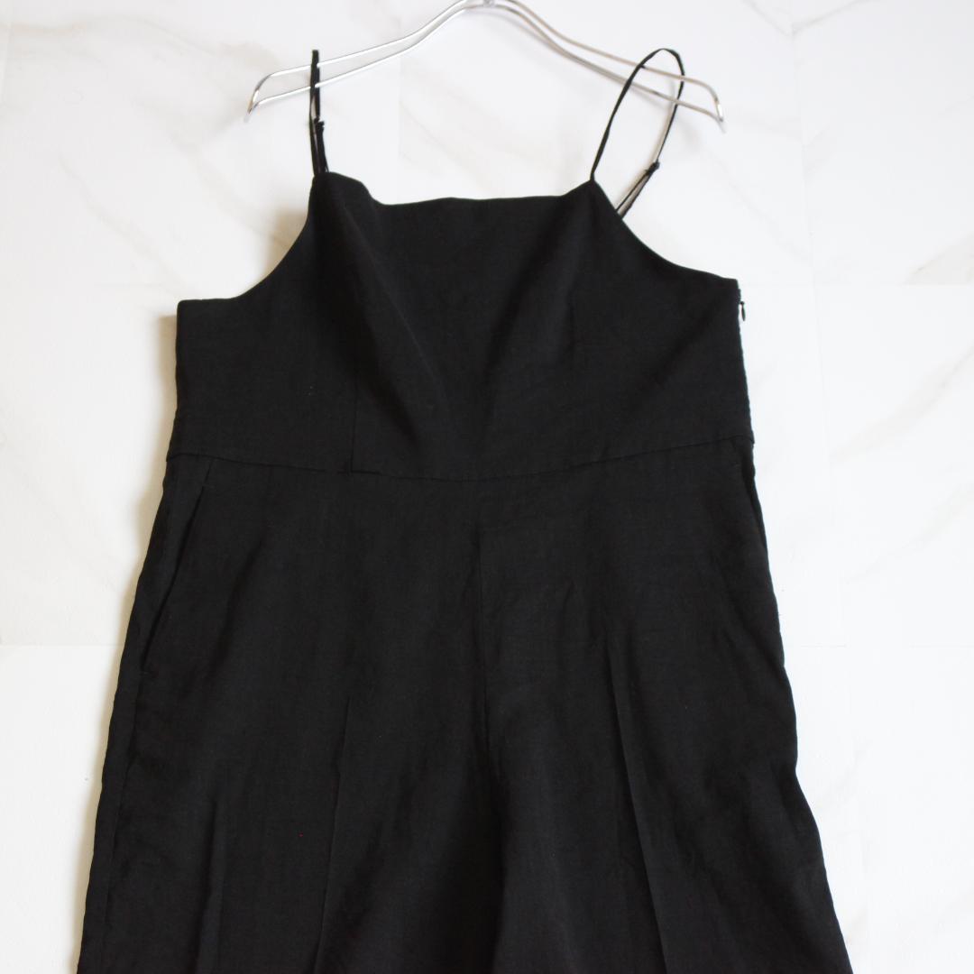 【24SS】23区 リネンレーヨンストレッチ サロペット M ブラック