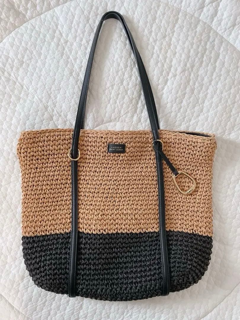 【限定お値下げ】Ralph Lauren ラルフローレン　トート　かごバッグ 黒