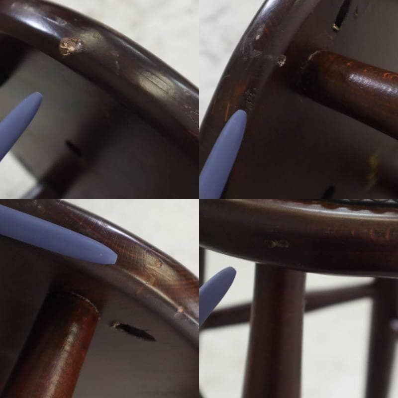 6脚まとめ買い5 ルーマニア製 ハイスツール ビーチ材 ブラック PVCレザー