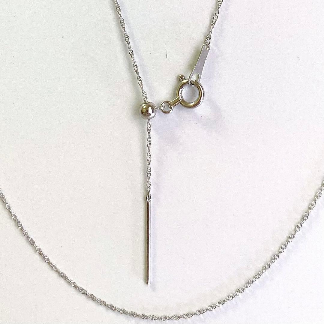 未使用◇Pt950 スクリューチェーンネックレス 日本製 プラチナ 白金 白銀色