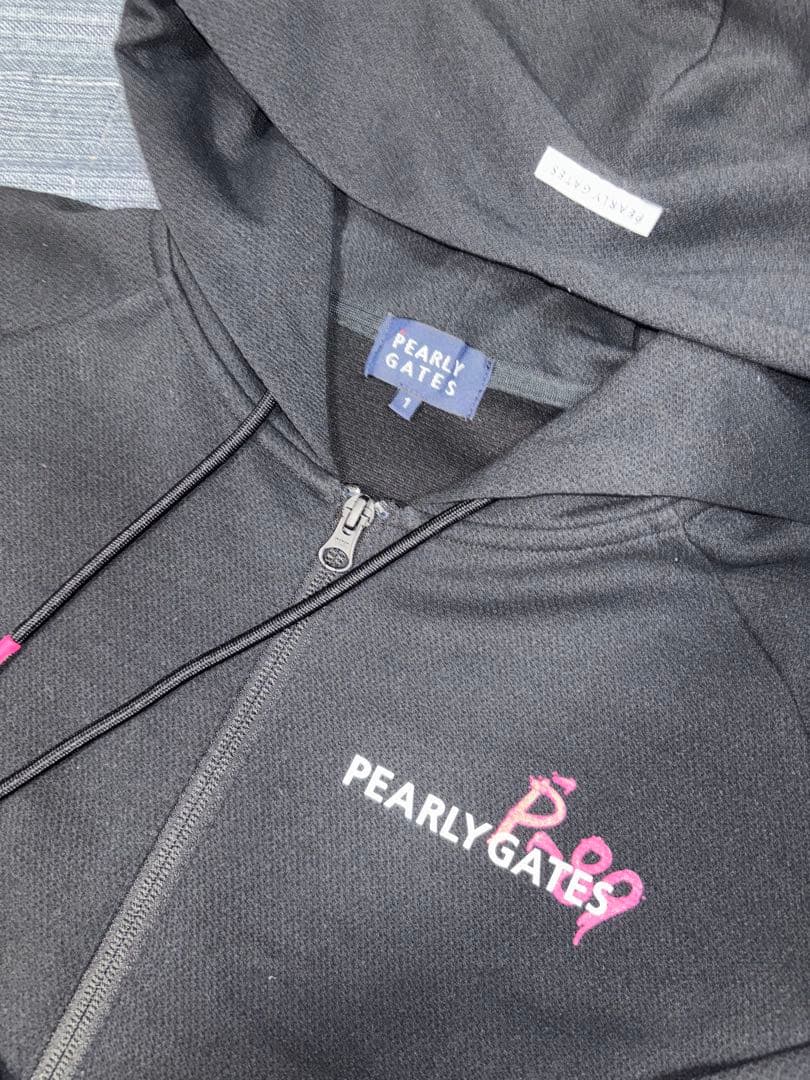 （超美品）パーリーゲイツ、ペイントロゴ、ジップパーカー、サイズ1