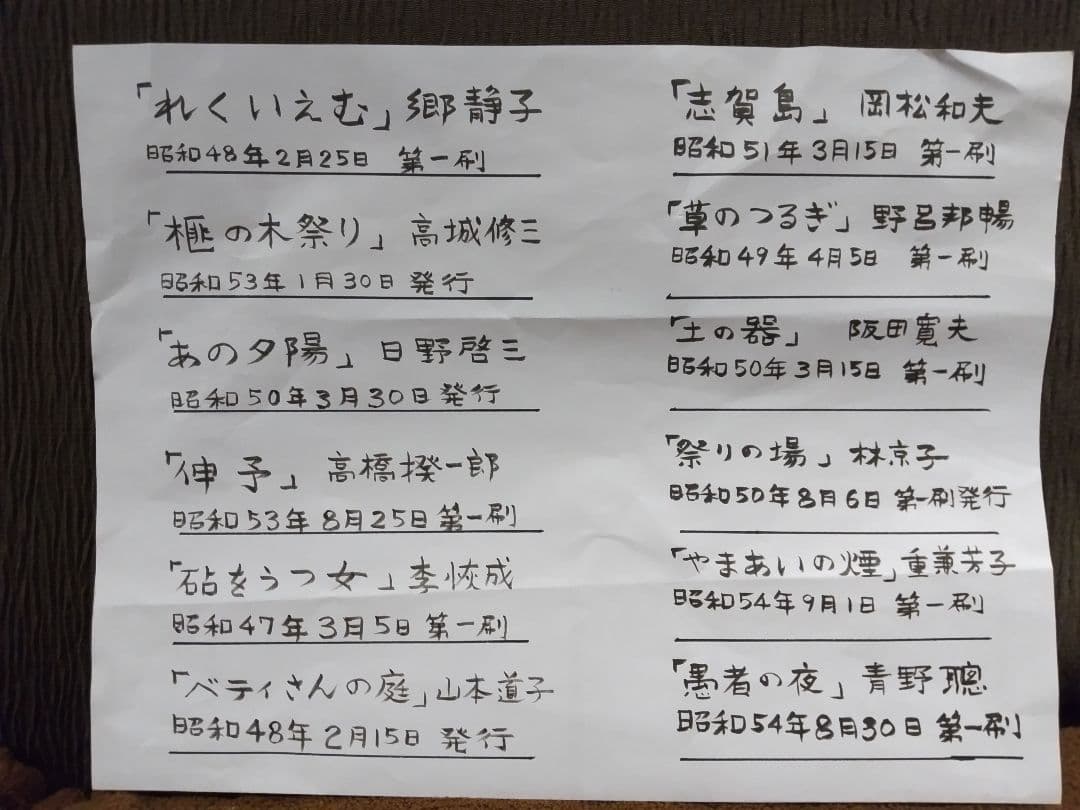 芥川賞受賞。受賞作品。