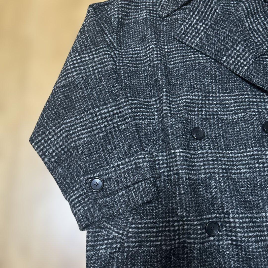 Spick & Span Wスライバーチェックハーフコート　グレー/36