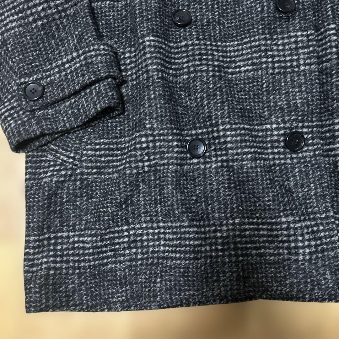 Spick & Span Wスライバーチェックハーフコート　グレー/36