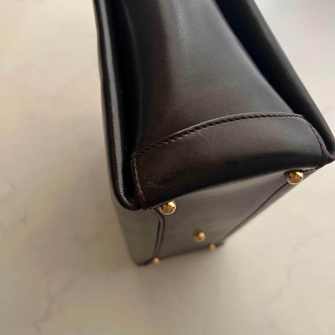 正規品 グッチ ショルダーバッグ ダークブラウン レザー 金具 ワンショルダー