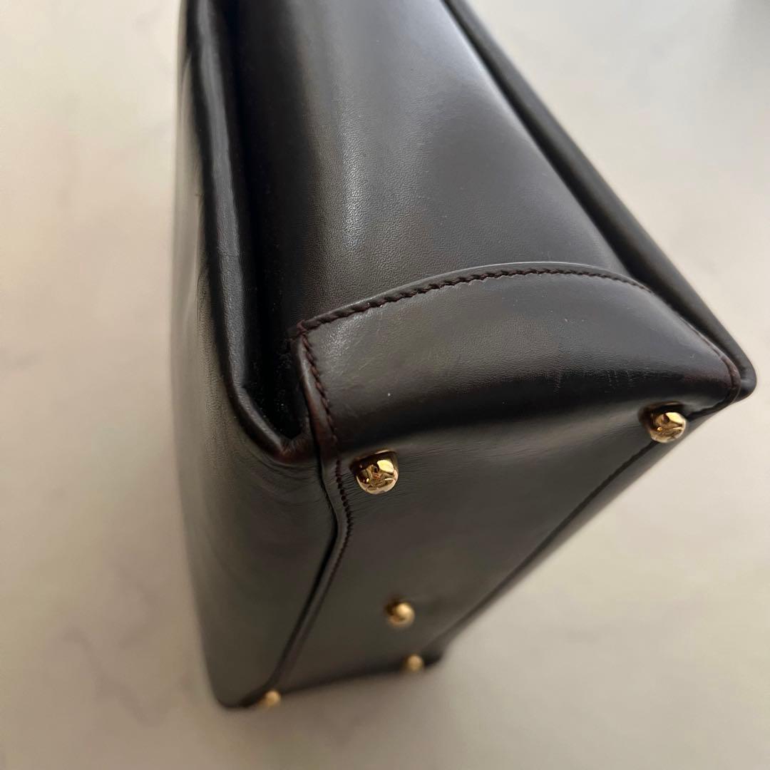 正規品 グッチ ショルダーバッグ ダークブラウン レザー 金具 ワンショルダー