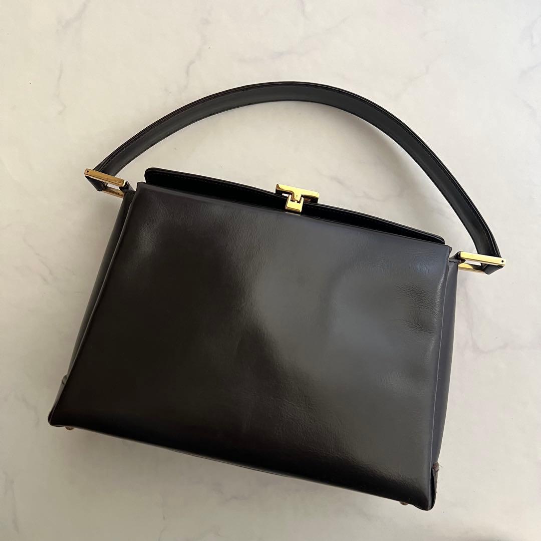 正規品 グッチ ショルダーバッグ ダークブラウン レザー 金具 ワンショルダー