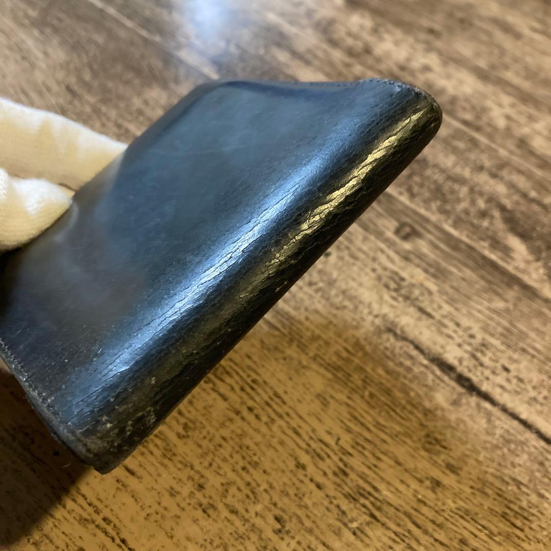 HERMES 折り財布 ★ヴィンテージ 〇U刻印、1991年製、黒レザー