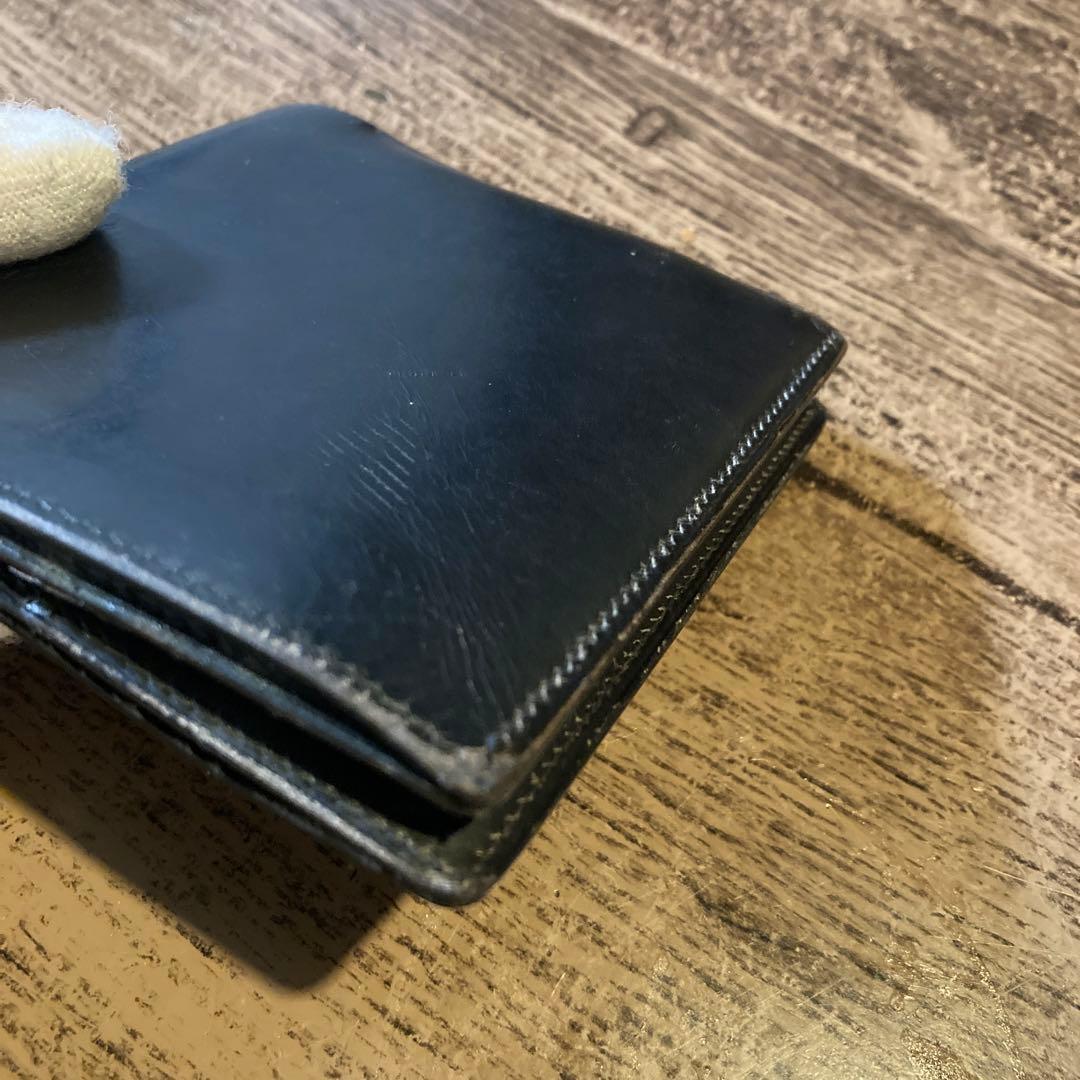 HERMES 折り財布 ★ヴィンテージ 〇U刻印、1991年製、黒レザー