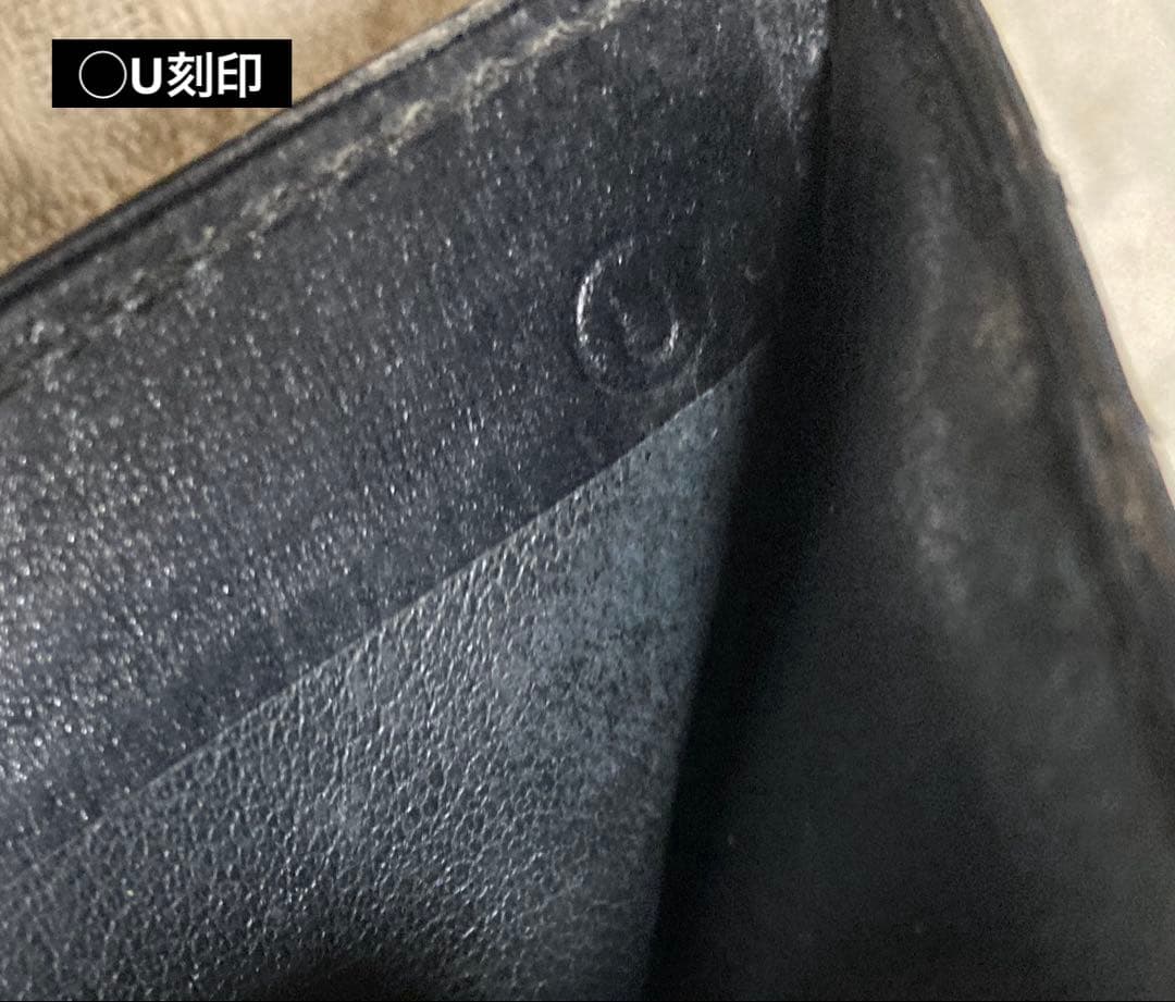 HERMES 折り財布 ★ヴィンテージ 〇U刻印、1991年製、黒レザー
