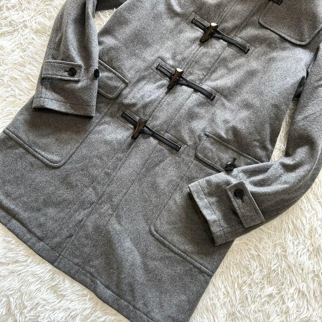 バーバリーブラックレーベル　ダッフルコート　カシミヤ混　裏地キルティング　グレー