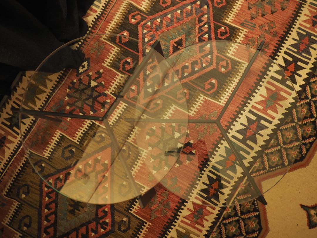 【パタパタ】\"Armonia\"ネストガラスサイドテーブル