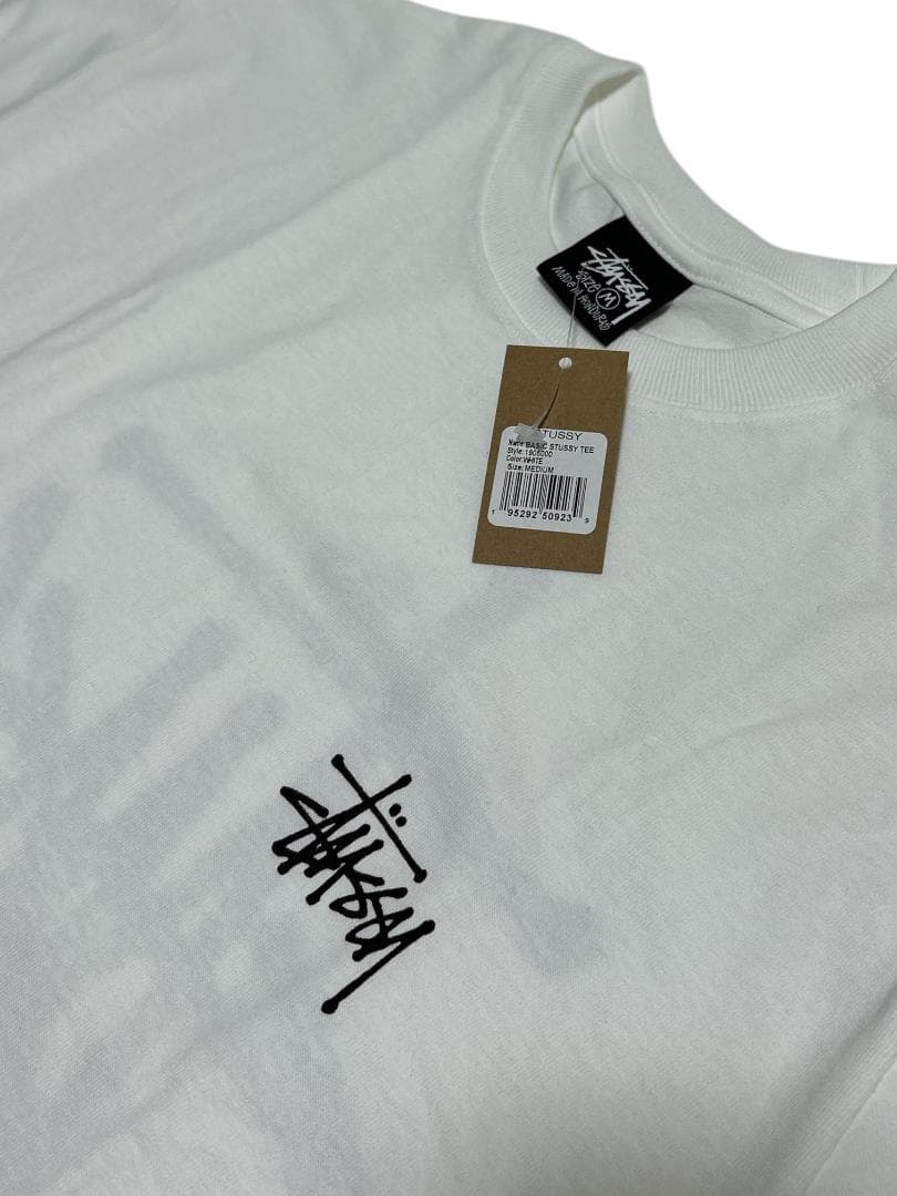A1 新品 ステューシー STUSSY ストックロゴ Tシャツ 白 M 送料込
