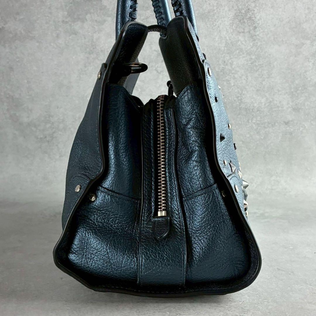 極美品✨コーチ 2way ハンド ショルダーバッグ オールレザー 本革 スタッズ