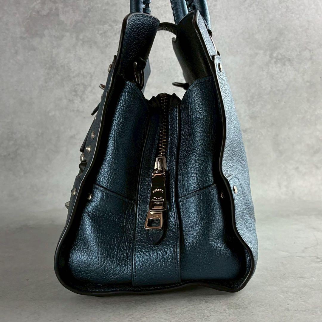 極美品✨コーチ 2way ハンド ショルダーバッグ オールレザー 本革 スタッズ