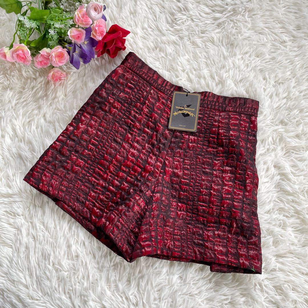 新品未使用⭐︎ヴィヴィアンウエストウッドレッド×ブラッククロコダイル柄キュロット