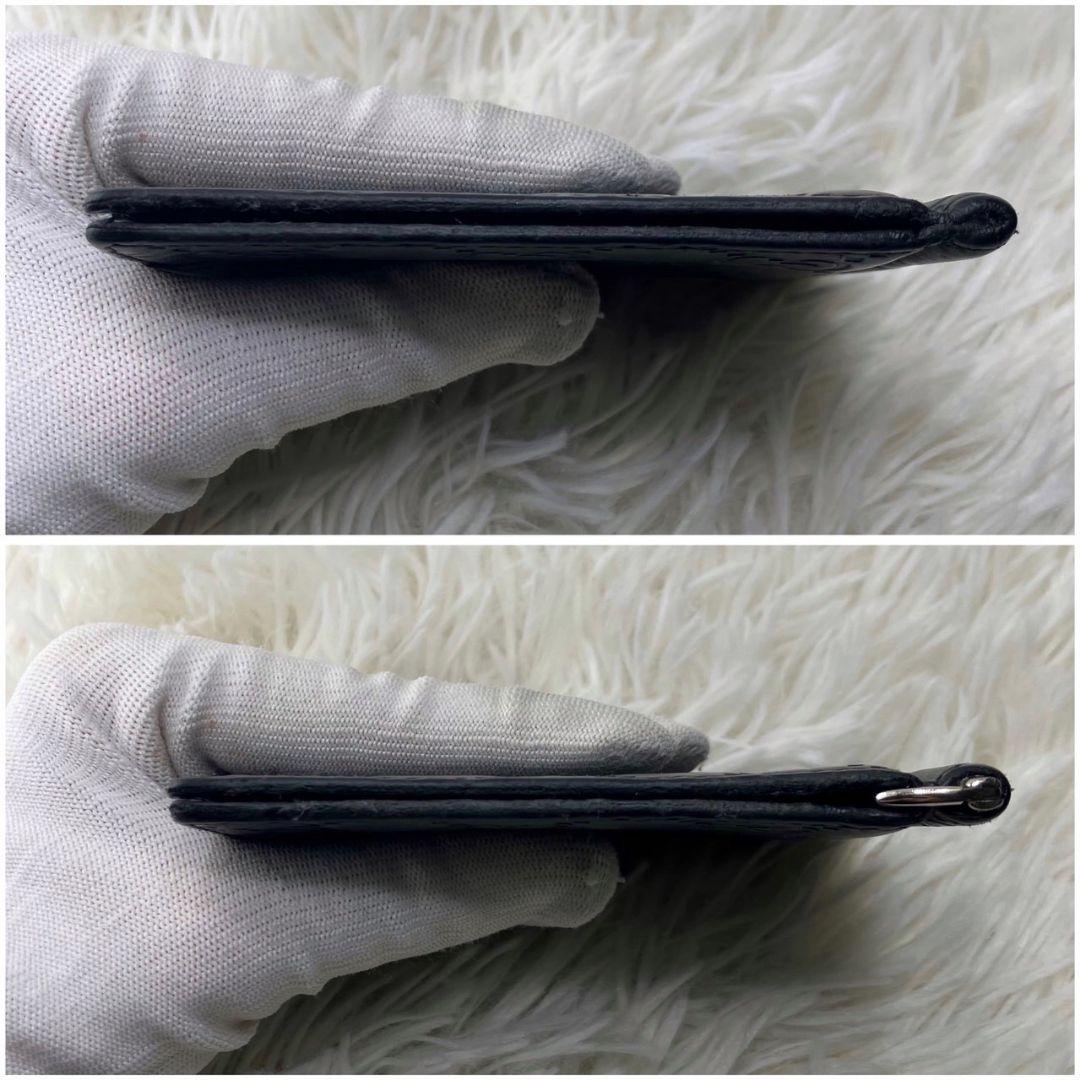 たかっしー様✨グッチ マネークリップ 札入れ 財布 シマレザー GG柄 ブラック