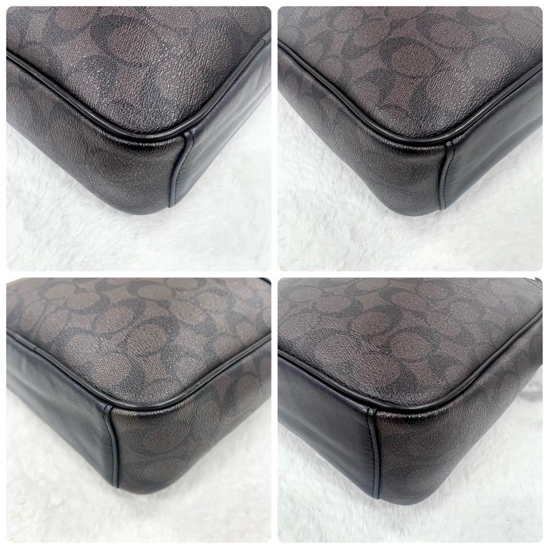 極美品✨コーチ ショルダーバッグ シグネチャー レザー PVC ブラウン