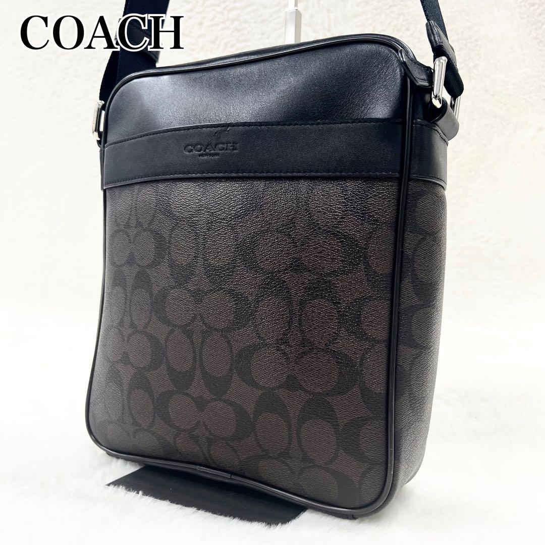 極美品✨コーチ ショルダーバッグ シグネチャー レザー PVC ブラウン