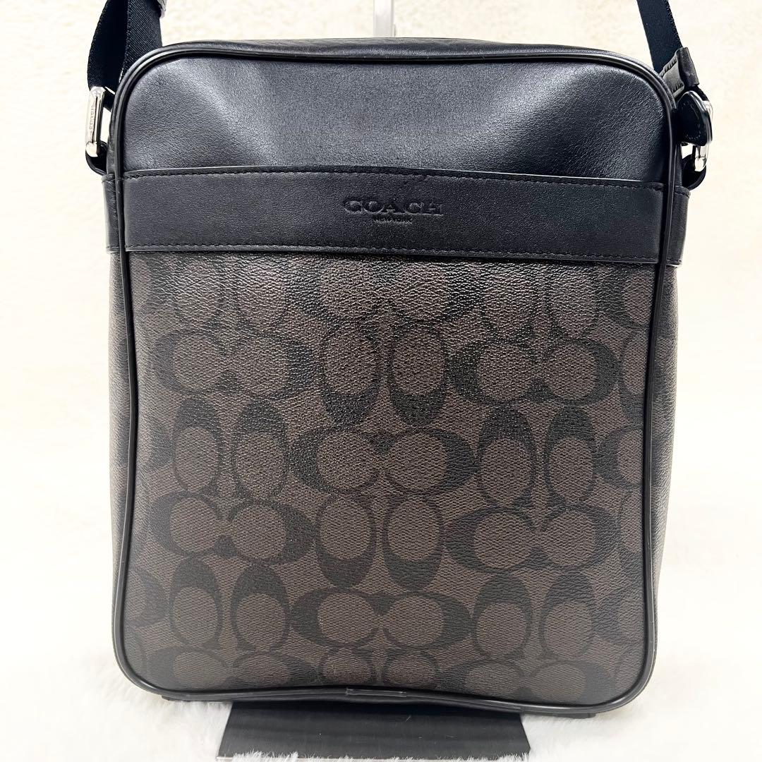 極美品✨コーチ ショルダーバッグ シグネチャー レザー PVC ブラウン