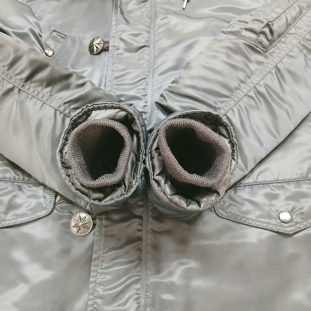 極美品　ローデッド　ミリタリーダウンジャケット 日本製　ファー付き　黒　Lサイズ