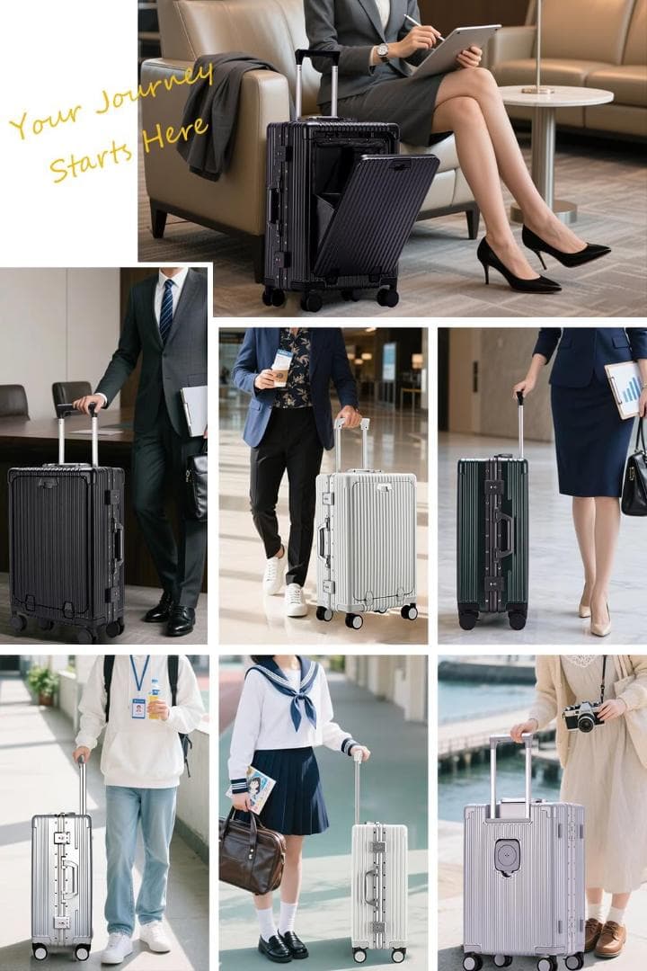 スーツケース Mサイズ キャリーケース USB TSAロック フロントオープン