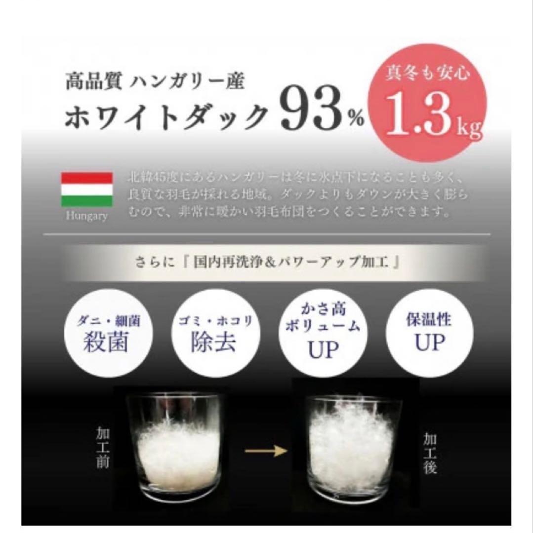ハンガリー産ホワイトダウン93%掛け布団　羽毛布団 SL 未使用