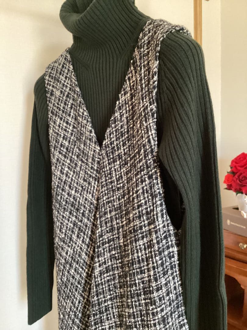 BEARDSLEY ビアズリー　ツイード ラメ混フレア ワンピース