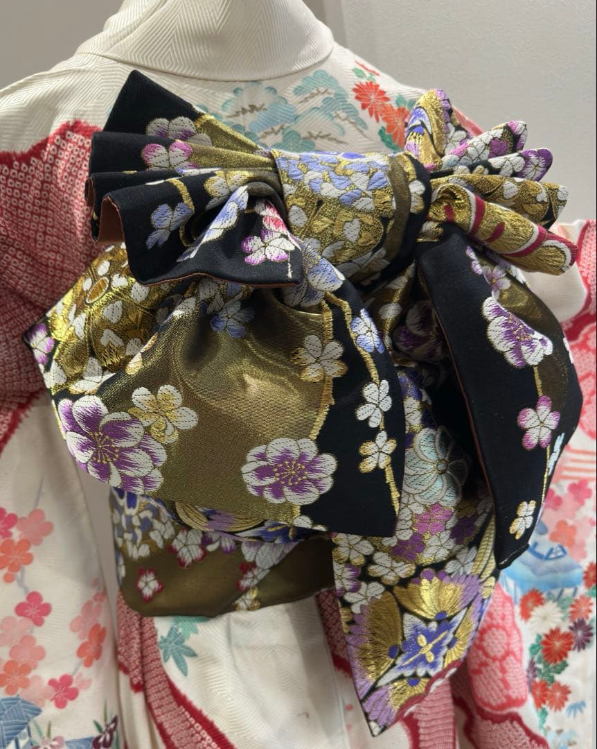 作り帯のみ　二部式　正絹　振袖