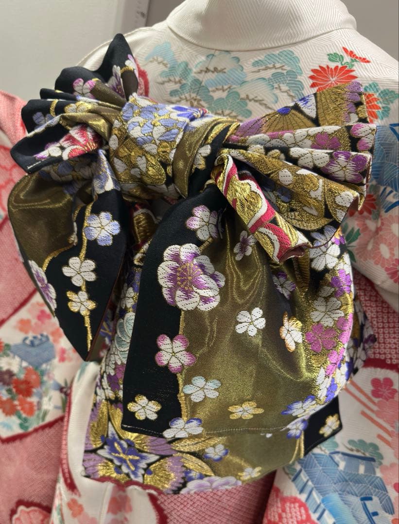作り帯のみ　二部式　正絹　振袖