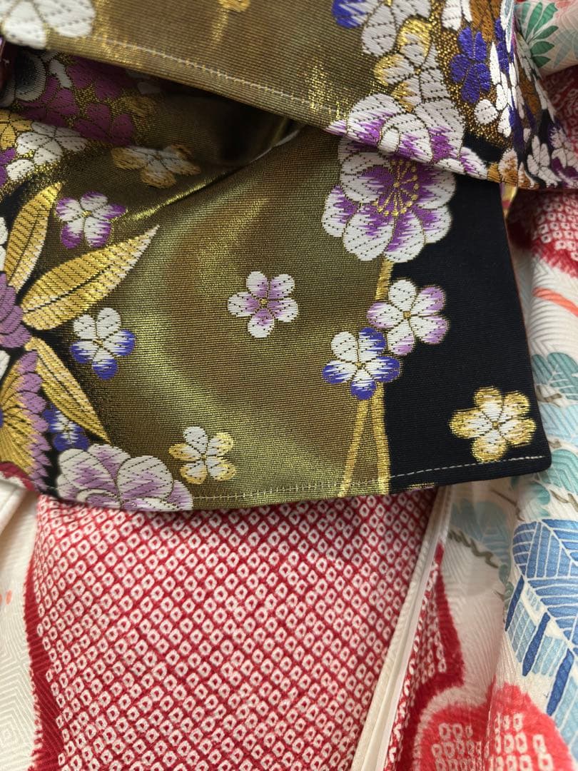 作り帯のみ　二部式　正絹　振袖