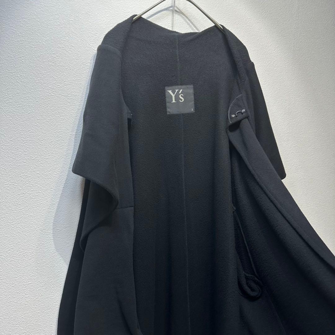 希少 美品 ワイズ 変形 デザイン ケープ ポンチョ ボタンレス コート