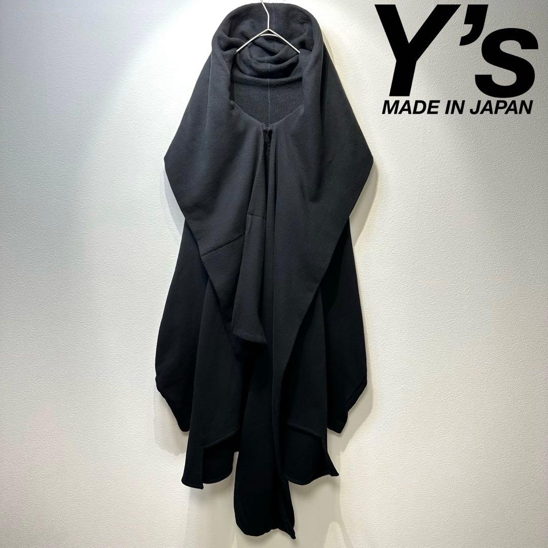 希少 美品 ワイズ 変形 デザイン ケープ ポンチョ ボタンレス コート