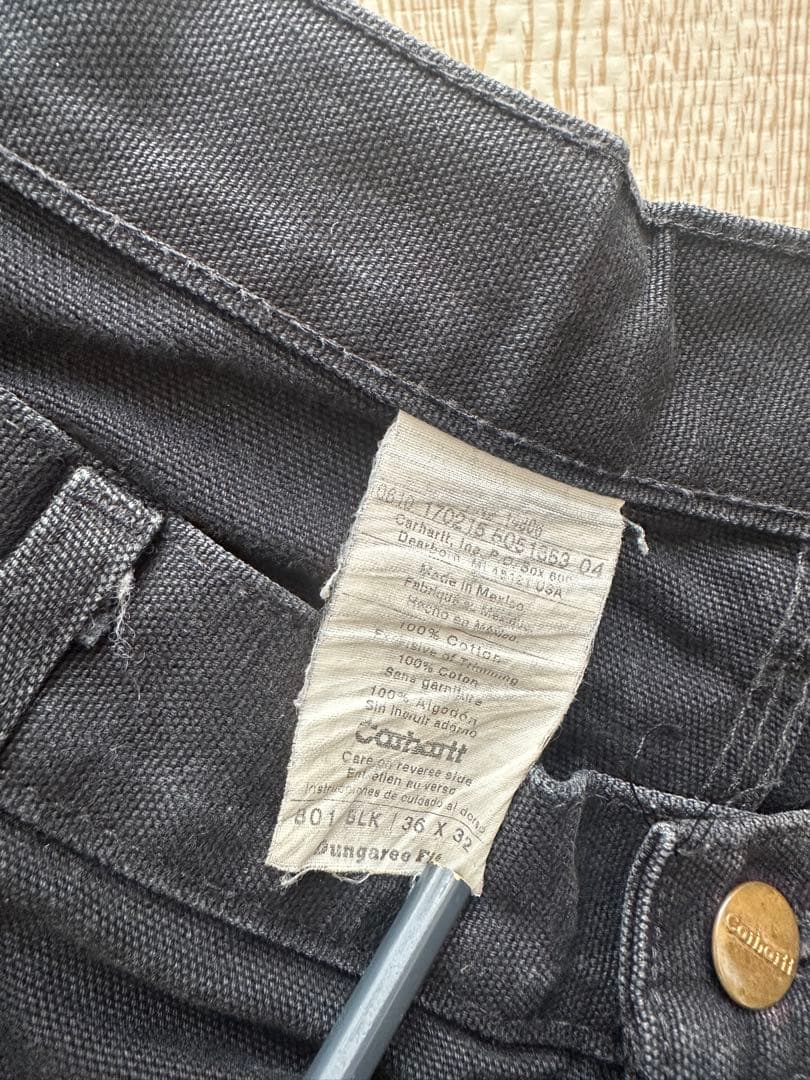 Carhartt ブラック ダブルニー36x32